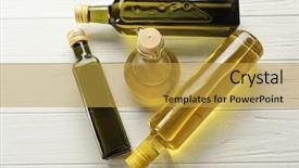  Presentation with cooking oil - Slides with bottles with different cooking oil background and a yellow colored foreground