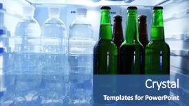  Presentation with refrigerator - Theme enhanced with bottles with drinks in refrigerator background and a teal colored foreground