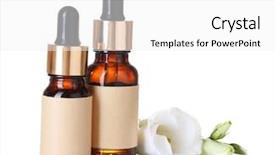  Presentation with essence - Presentation consisting of bottles with essence oil background and a white colored foreground