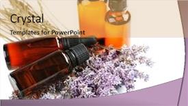  Presentation with essential oil - Presentation with bottles with essential oil background and a yellow colored foreground