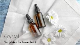  Presentation with essential oil - Slide deck consisting of skin care - bottles with essential oil background and a light gray colored foreground