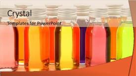  Presentation with oils - Audience pleasing presentation theme consisting of bottles with essential oils isolated on white background backdrop and a lemonade colored foreground