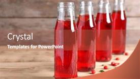  Presentation with goji - Colorful presentation theme enhanced with bottles-with-goji-juice backdrop and a coral colored foreground