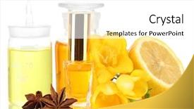  Presentation with perfume - Slides consisting of ingredients for the perfume background and a white colored foreground