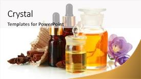  Presentation with perfume - Presentation theme consisting of bottles with ingredients background and a white colored foreground