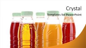  Presentation with juice - Presentation theme enhanced with bottled beverage - bottles with juice isolated background and a  colored foreground
