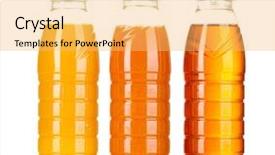  Presentation with juice - Slides enhanced with bottles with juice isolated background and a yellow colored foreground