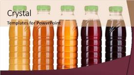  Presentation with juice - Audience pleasing PPT layouts consisting of bottles with juice isolated backdrop and a coral colored foreground