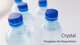  Presentation with pure water - Presentation theme featuring bottles with pure drinking water background and a sky blue colored foreground