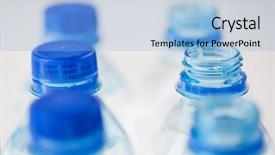  Presentation with food industry - Colorful PPT theme enhanced with bottles with pure drinking water backdrop and a light blue colored foreground