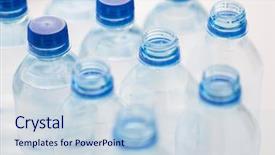  Presentation with healthy eating - Beautiful PPT theme featuring bottles with pure drinking water backdrop and a sky blue colored foreground