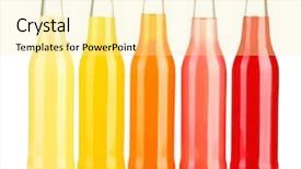  Presentation with bottles - Amazing PPT theme having bottles with tasty drink isolated backdrop and a blonde colored foreground