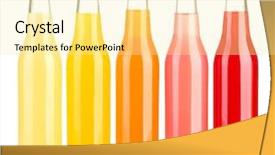  Presentation with bottles - Presentation theme featuring bottles with tasty drink isolated background and a blonde colored foreground