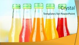  Presentation with bottles - Presentation theme with using digital tablet in elegant background and a lemonade colored foreground