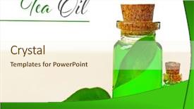  Presentation with essence - Presentation theme featuring bottles with tea tree essence background and a  colored foreground