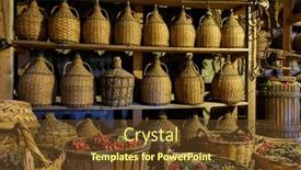  Presentation with wine - Beautiful slides featuring bottles-with-wine-and-baskets backdrop and a tawny brown colored foreground