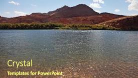  Presentation with ripples - Presentation theme with bottling the colorado river mountain of red sandstone and thin water ripples background and a tawny brown colored foreground