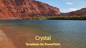  Presentation with ripples - Slide deck featuring bottling the colorado river thin water ripples and a mountain of red sandstone background and a tawny brown colored foreground