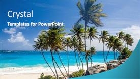  Presentation with paradise island - Slide set featuring bottom-bay-is-one background and a teal colored foreground