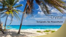  Presentation with paradise island - PPT theme consisting of bottom-bay-is-one background and a teal colored foreground