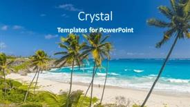  Presentation with paradise island - Slide set having bottom-bay-is-one background and a ocean colored foreground