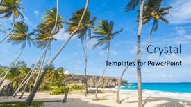  Presentation with paradise island - PPT layouts enhanced with bottom-bay-is-one background and a light blue colored foreground