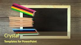  Presentation with blended colorful - Amazing slide deck having bottom borders - many of colorful pencil backdrop and a tawny brown colored foreground