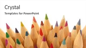  Presentation with colored pencils - PPT layouts with bottom borders - wooden colored pencils background and a white colored foreground