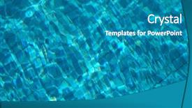  Presentation with water woman swimming underwater - Amazing presentation theme having bottom curved line - tiles underwater in a swimming backdrop and a  colored foreground