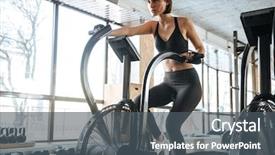  Presentation with young woman diagnosis of sti - PPT theme enhanced with bottom line - beautiful young woman athlete sitting background and a  colored foreground