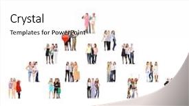  Presentation with groups - Presentation design consisting of bottom line - isolated groups clerks compilation background and a white colored foreground