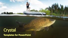  Presentation with fisherman - Theme consisting of bottom line - split shot of the fisherman background and a tawny brown colored foreground