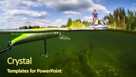  Presentation with fishing boat - Slides having bottom line - split shot of the man background and a tawny brown colored foreground
