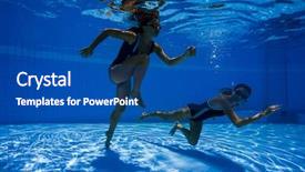  Presentation with black women alone - Audience pleasing slide set consisting of bottom of a swimming pool backdrop and a ocean colored foreground