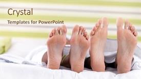  Presentation with feet - Presentation theme enhanced with bottom of the bed protruding background and a  colored foreground