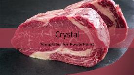  Presentation with dry - Slides enhanced with bottom up - two raw dry aged kobe background and a red colored foreground