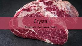  Presentation with dry eye - Presentation design featuring bottom up - two raw dry aged kobe background and a red colored foreground