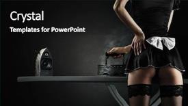  Presentation with audio - Slide deck featuring bottom up - vintage sexy maid with iron background and a black colored foreground