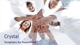  Presentation with team health - Theme enhanced with bottom view a team background and a sky blue colored foreground