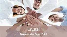  Presentation with team health - PPT layouts having bottom view a team background and a coral colored foreground