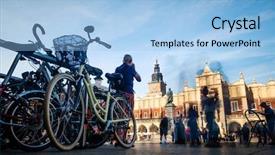  Presentation with bicycle - Presentation with bottom view of bicycle parking background and a light blue colored foreground