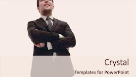  Presentation with business experience - Colorful PPT theme enhanced with bottom view successful young business backdrop and a cream colored foreground