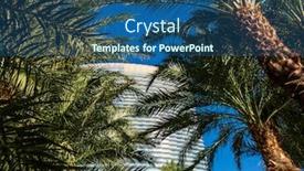  Presentation with sky blue - Theme with bottom-view-to-palms background and a ocean colored foreground