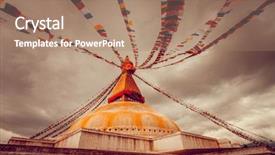  Presentation with nepal flag - Amazing theme having boudanath in kathmandu valley nepal backdrop and a coral colored foreground