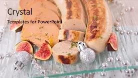  Presentation with foie - Slide set having boudin-blanc-et-foie-gras background and a coral colored foreground