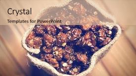  Presentation with dried vine fruit - Presentation consisting of fruit salad on a light background orange kiwi apple mandarin background and a tawny brown colored foreground.