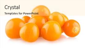  Presentation with background - Cool new slide set with bouffant cap - ripe physalis isolated on white backdrop and a  colored foreground