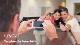  Presentation with car picture - Theme consisting of bought - businessman taking picture background and a coral colored foreground