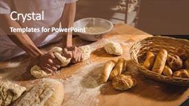 Presentation with dough - PPT layouts with boulanger - mid-section of baker kneading background and a tawny brown colored foreground
