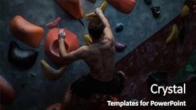  Presentation with gym - Slide deck featuring boulder - athletic man practicing background and a black colored foreground